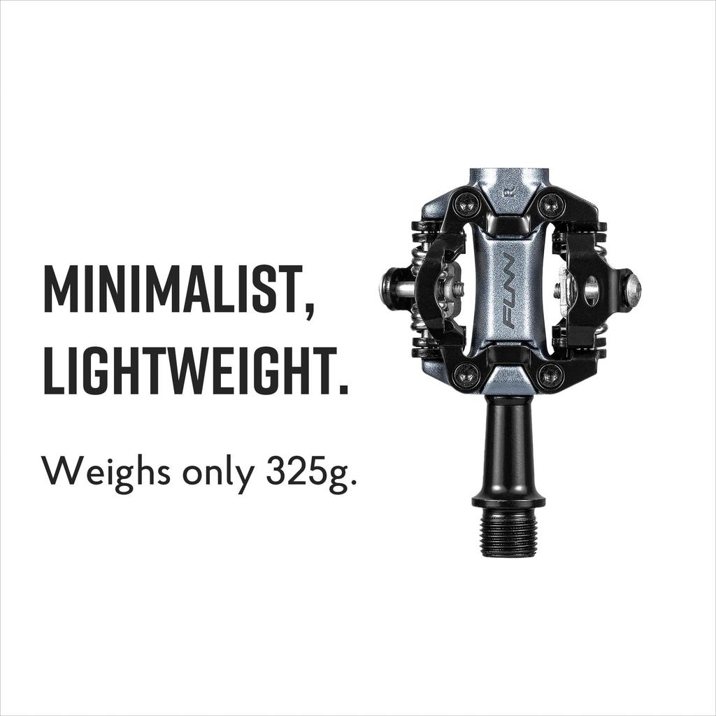 Funn Tactic Binding Pedals - SPD Cleat Compatible, MTB and XC Race Pedals (Black)
