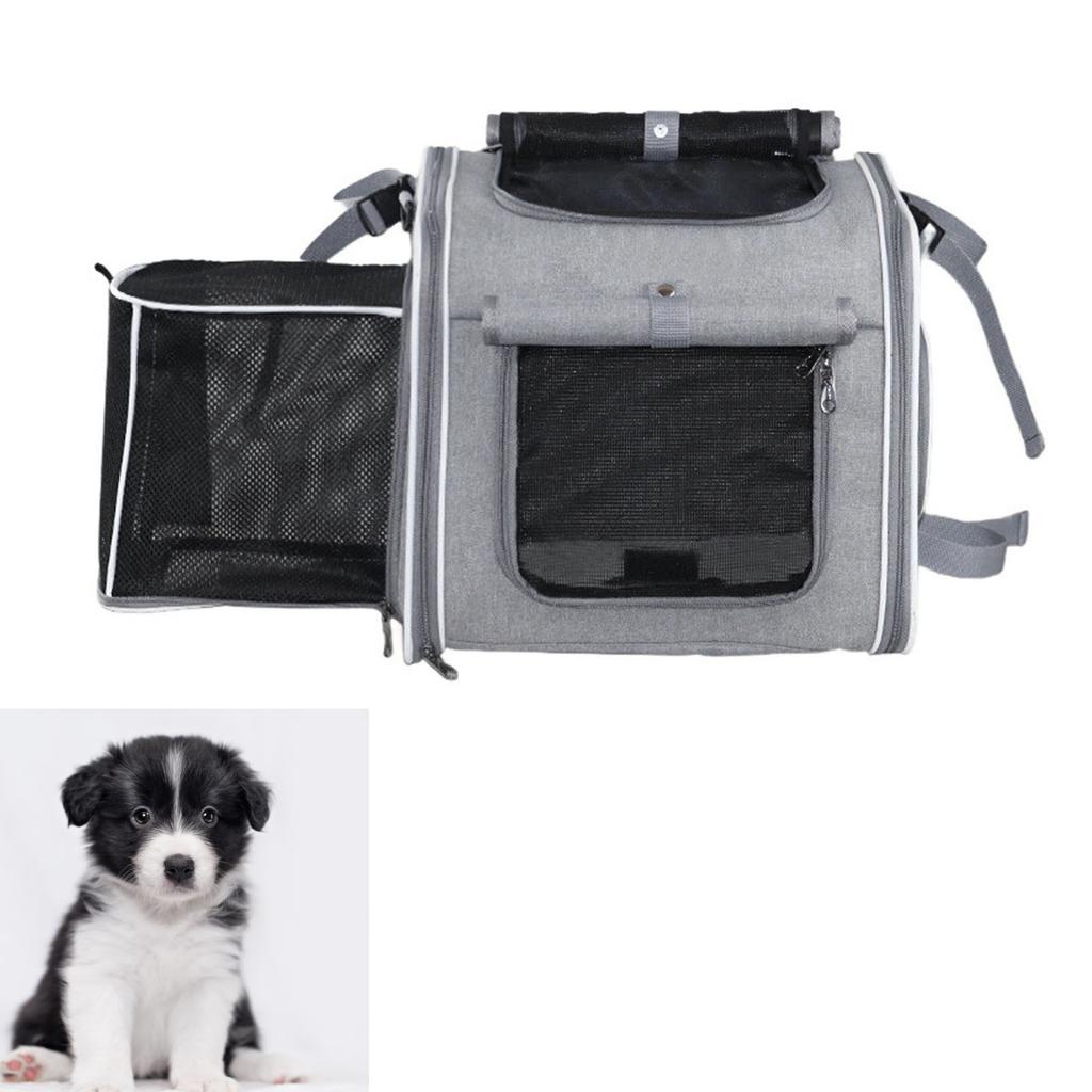 Rozšiřitelný měkký košík na kolo pro psa   Vodotěsný 4 dvířka 4 síťované plochy   Batoh na nosič zvířat na kolo