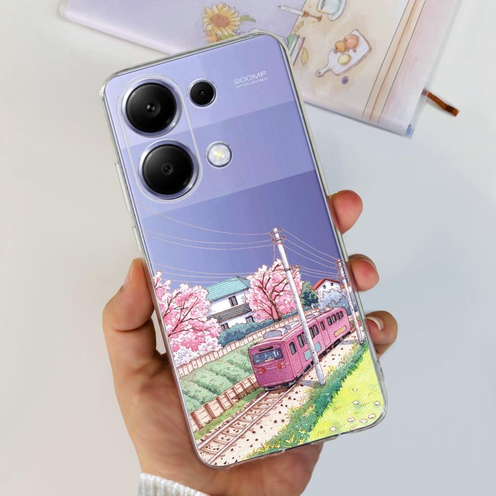 For Xiaomi Redmi Note 13 Pro 4G Case Beautiful butterfly flower TPU Soft Silicone Cover For Xiaomi Poco M6 Pro Bumper Phone Case
