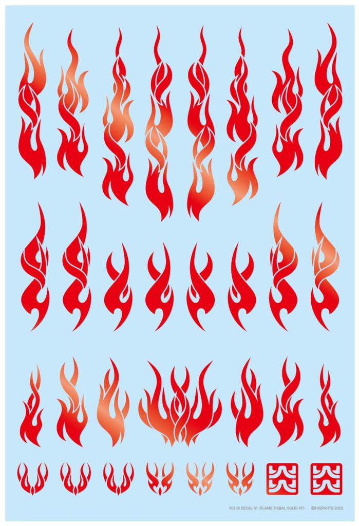 HiQ Parts Fire Tribal Decal Solid Metallic Red for Plastic Models (1 Decal) (FTSL-MTRED)
