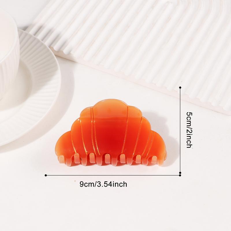 Retro Cartoon Coffee Croissant Rose Grab Clip Shark Clip At The Back Of The Head For Women Gift