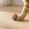 Interactive Cat Toys, Wool Crocheted Ball, Bite-Resistant Teaser Ball for Scratching Chasing, Plush Safe Toy for Cats