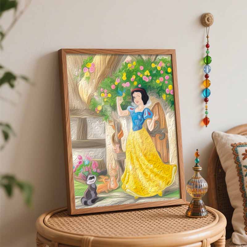 Disney Oil Painting Painting Art Snow White Hobby Cultivating Gifts Home DecorationSparkling Beauty