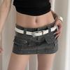 Jeans Decor Y2K Wide Belt Punk Style PU Leather Waistbands Vintage Star Rivet Waist Belt  Girls
