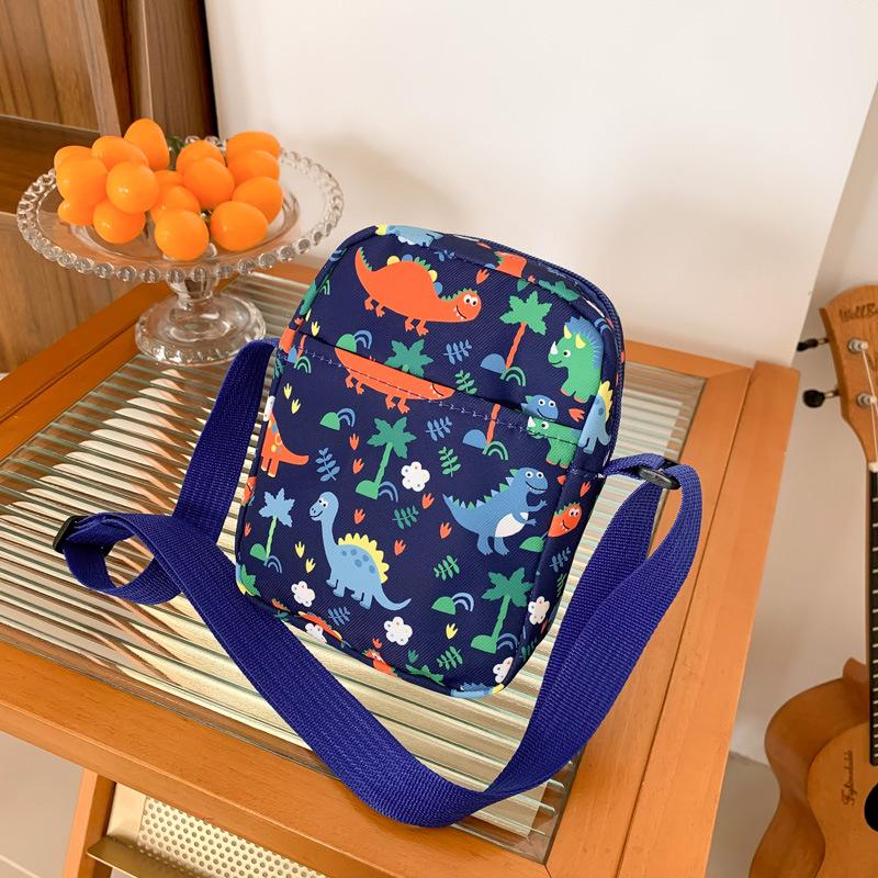 New dinosaur printed messenger mobile phone bag cartoon cute storage small bag casual out color shoulder messenger bag