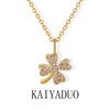 Korean Style Gold-Plated Sweet Clover Necklace In Titanium Steel