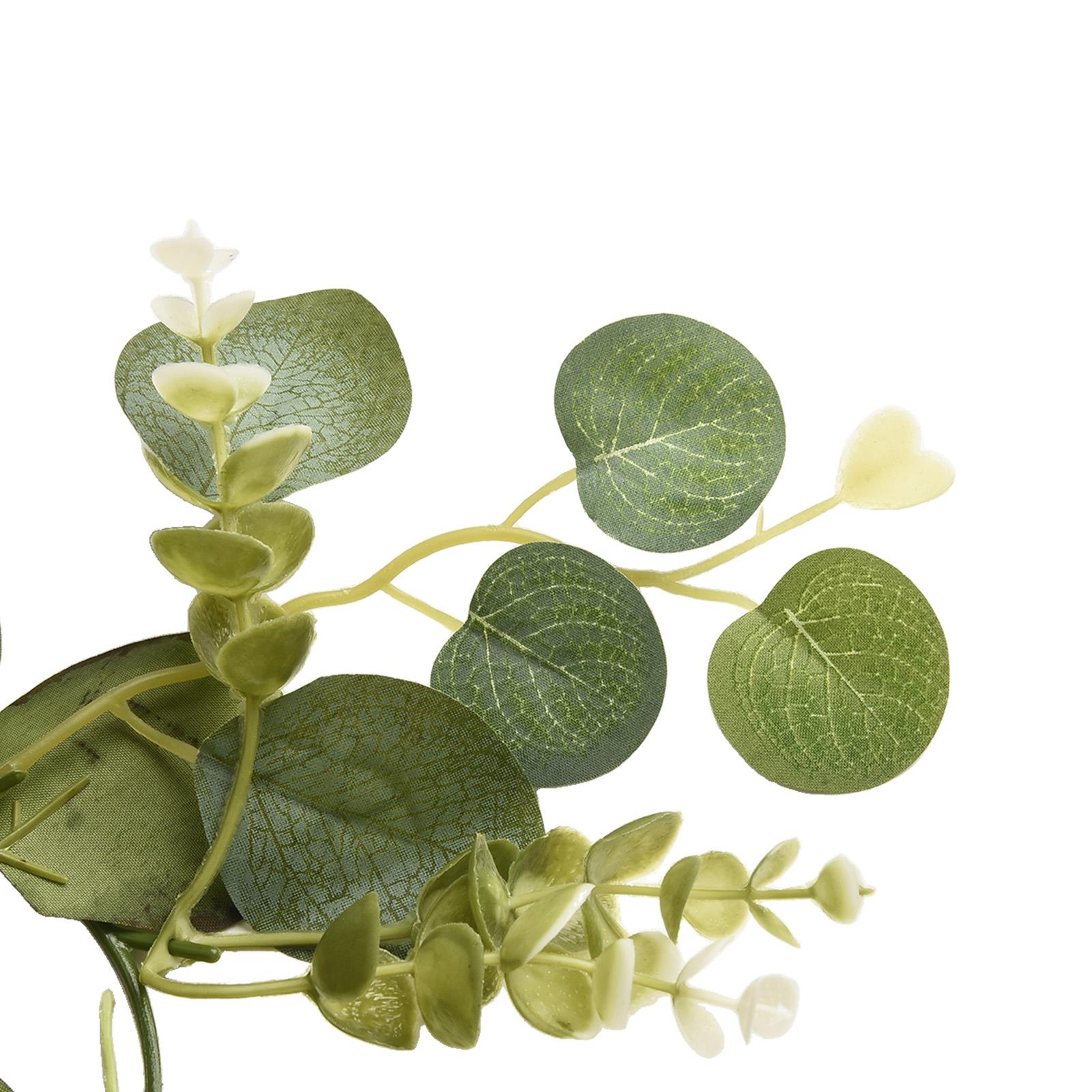 

Підроблений штучний евкаліптовий гірляндний вінок із зеленими листками Весільна лоза A