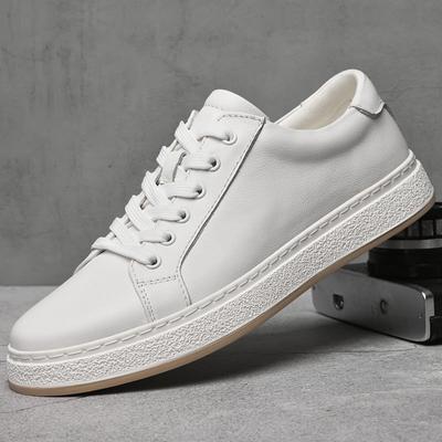 Winter First-Layer Cowhide Board Shoes Men'S Genuine Leather Casual Breathable Leather Shoes Men'S Platform White Shoes Men'S Single Shoes