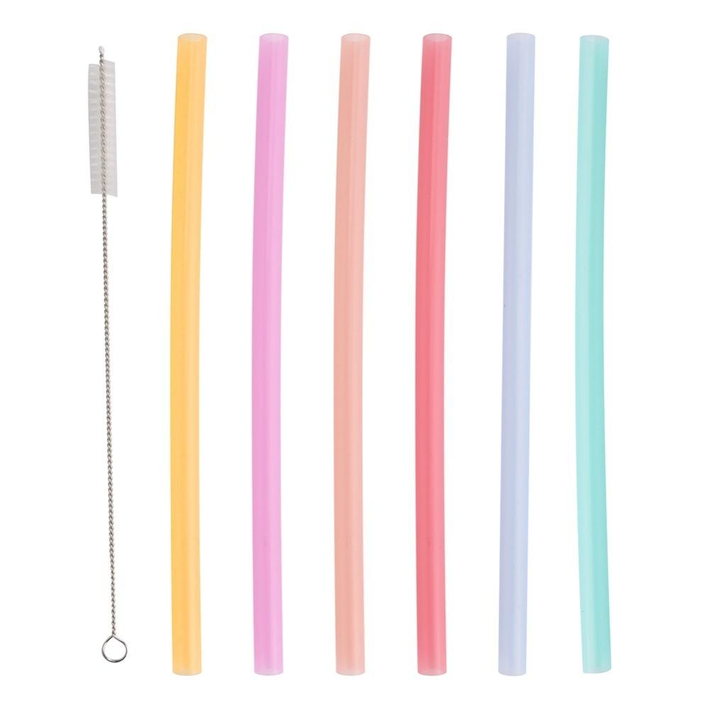 6pcs Soft Drinking Tube Multi Color Milk Tea Tube Eco Friendly Fruit Juice Tube Milk Tea Shop