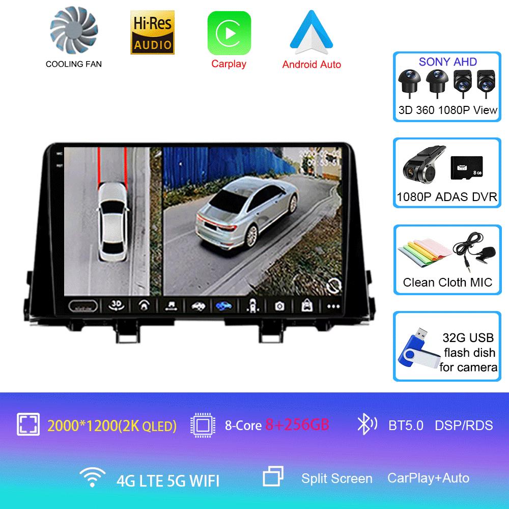 Car Radio Android 14 Carplay For KIA PICANTO Morning K 2016 2017 2018 2019 Navigation GPS Multimedia Player Auto wifi+4G BT DSP