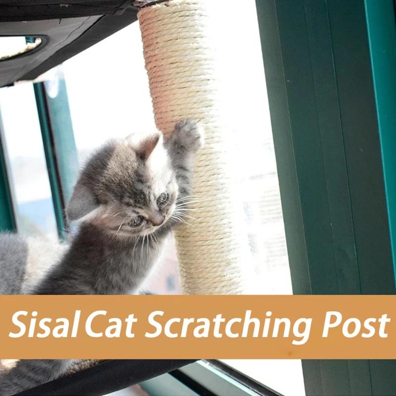 Double-layer Kitten Hammack Hanging Window Sunbathing Cat Hammack Velvet Mat Suction Cup Cat Sisal Scratching Post Durable