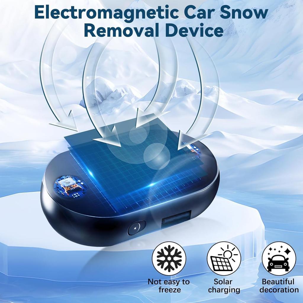 4Pcs AntiFreeze Electromagnetic Car Snow Removal Device, Solar Electromagnetic Car Snow Removal Device, Portable Ca R Defroster,Fast And Efficient