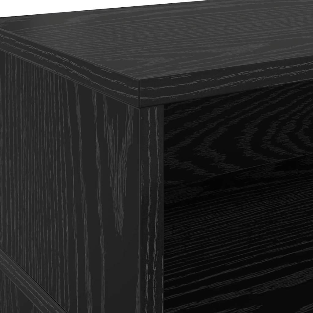L shaped Desk with Shelf Black Oak Effect 130 x 130 x 91 cm