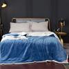 Double-Layered Fleece Blanket Pure Color Coral Velvet Throw Bed Sofa Soft Warm Cozy