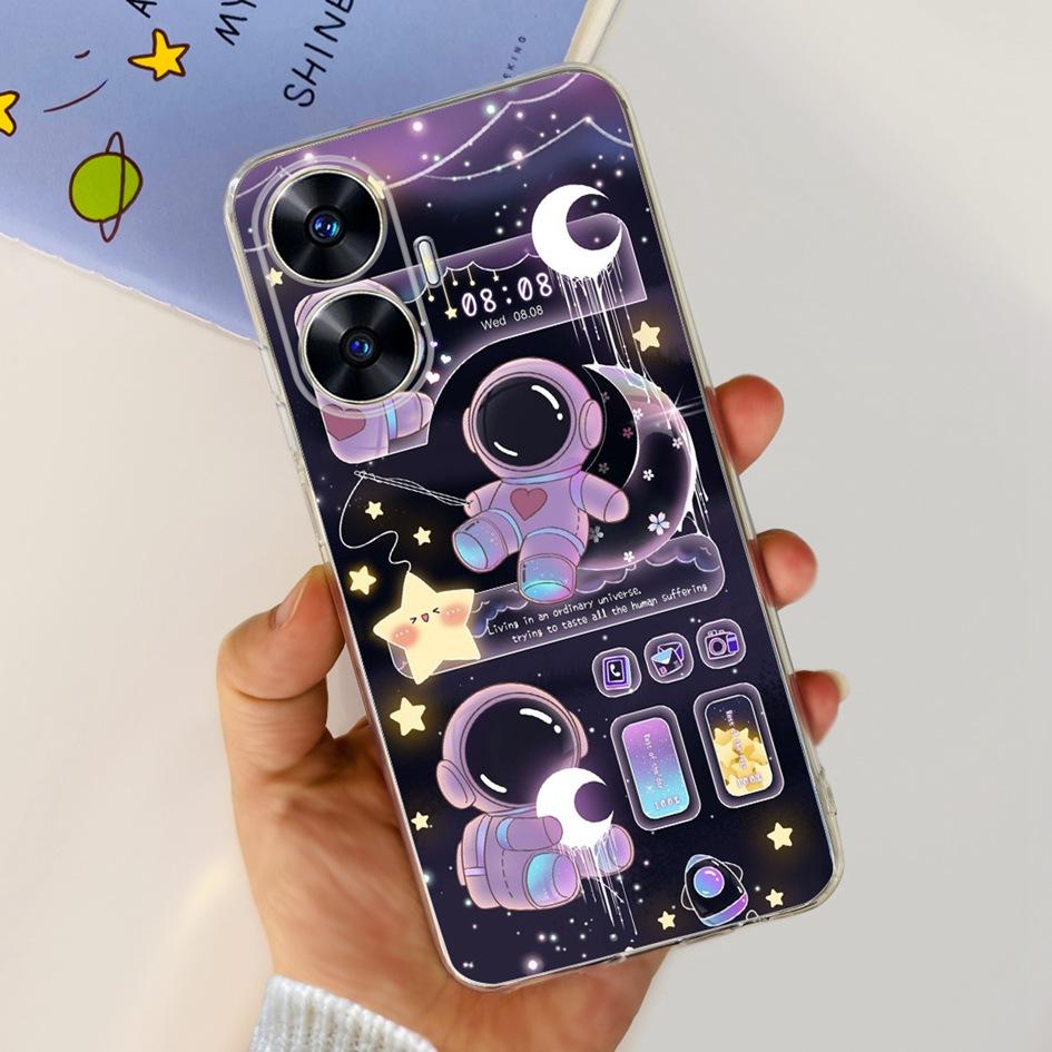 For Realme C55 Case RMX3710 Transparent Cover Fashion Patterns Soft Silicone Phone Cases For Realme C55 4G C 55 RealmeC55 Fundas