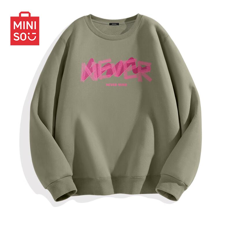 MINISO Men's Heavyweight Oversized Crew Neck Sweatshirt