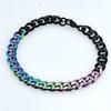 New 316L stainless steel black and iridescence dual Hip hop bracelet anklet