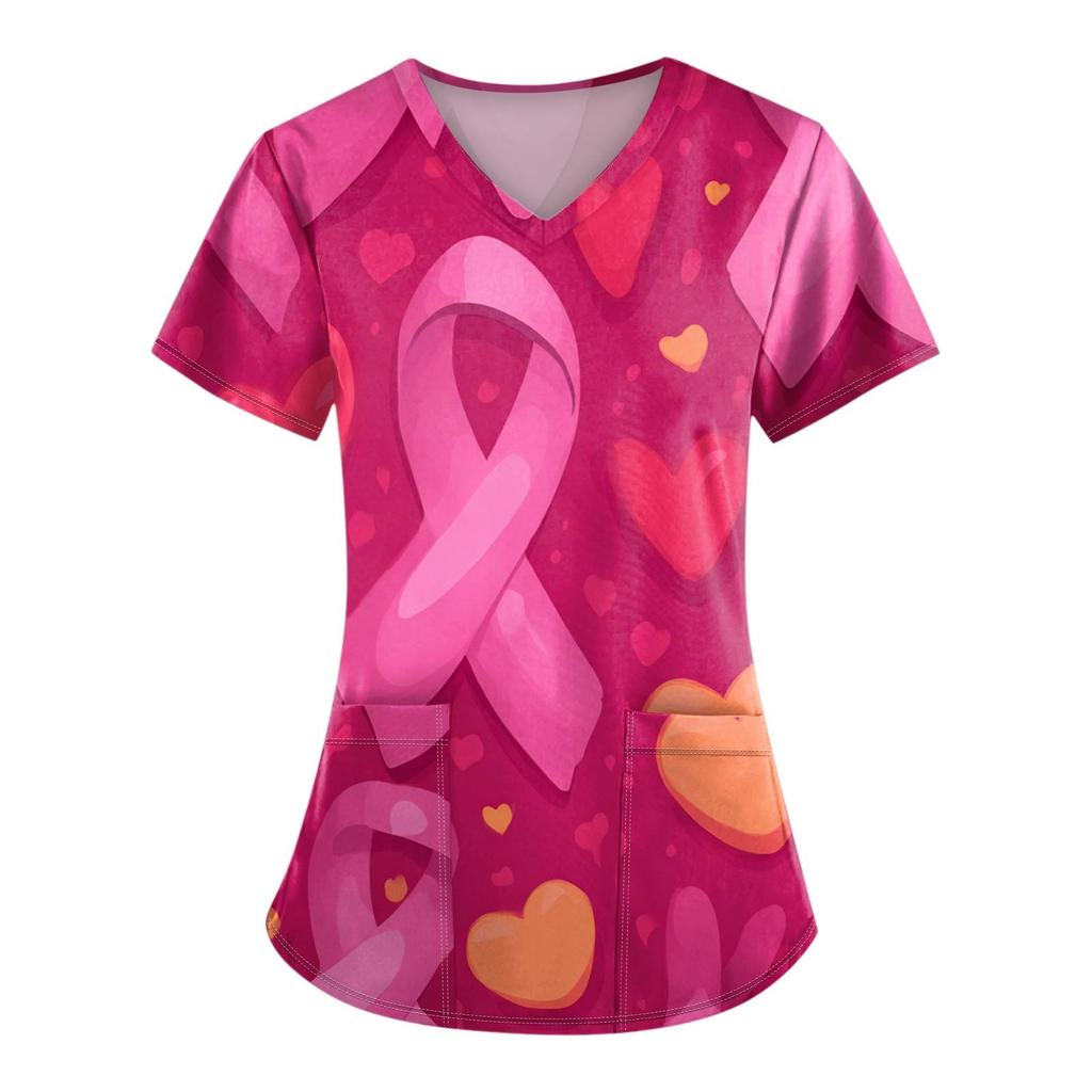 Moda para Mujer Monos de Manga Corta con Cuello en V con Bolsillos Tops Estampados Ropa