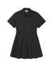 Road Roar Back Pleated Nylon Dress Black
