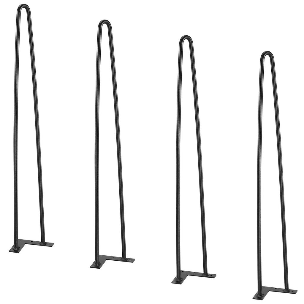 711.2MM Hairpin Furniture Legs, Metal Home DIY Projects for Nightstand, Coffee Table, Desk, 226.8KG Load Capacity with Rubber Floor Protectors, Metal