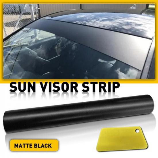 Universal Windshield Banner Matte Black Vinyl Decal Sun Strip For Ram Pickup EOA