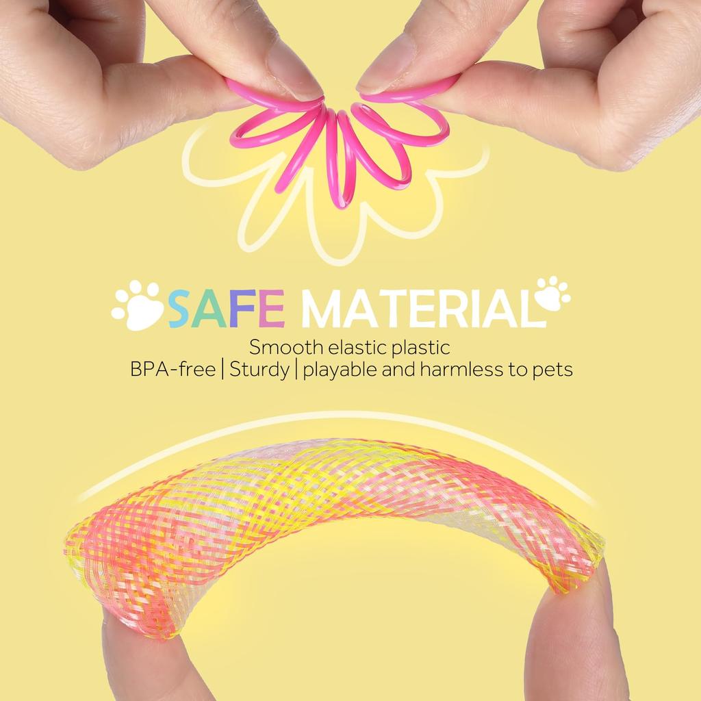 GeeRic 42-Piece Set of Cat Spring Toys, Tubes, Stress Relief, Indoor Games, Cat Supplies, Playtime with Cats