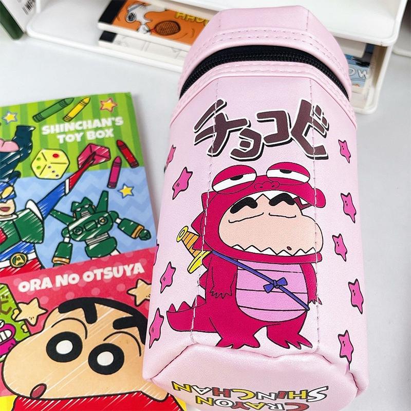 Crayon Shin-Chan Hexagonal Zipper Vertical Pencil Case Creative Cartoon Student Large Capacity Stationery Bag