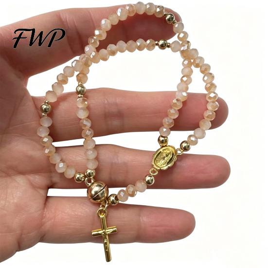 Gebetsperlen Armband Rosenkranz Magnetverschluss Handgefertigt Christlich Damen Handgelenk Accessoire Leicht Einfach zu Tragen Spiritueller Schmuck Geschenk Religiös