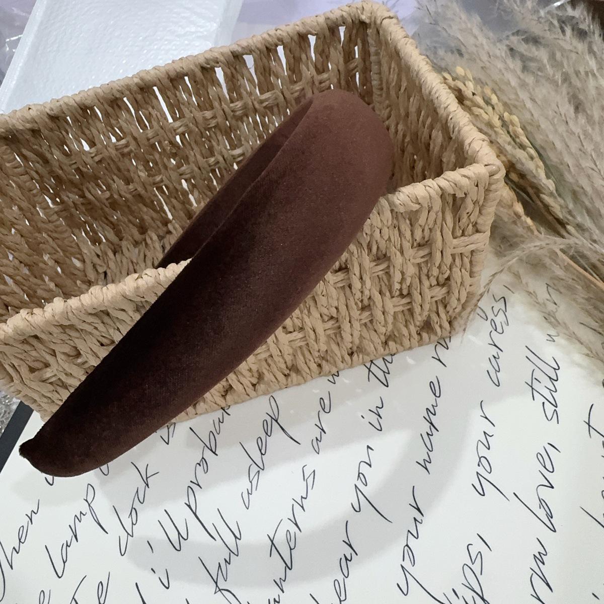 Универсальная корейская бархатная повязка на голову и заколка для волос - Стиль Ins Mori коричневый