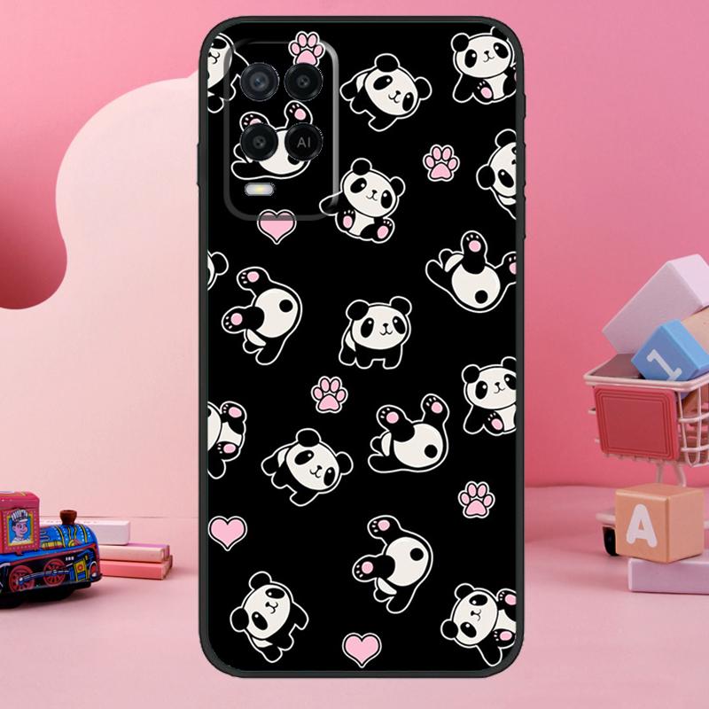 Cartoon Panda Case For Oppo A78 A38 A18 A98 A58 A60 A80 A40 A96 A76 A16 A94 A74 A54 A15 A17 A57 A77 A5 Pro