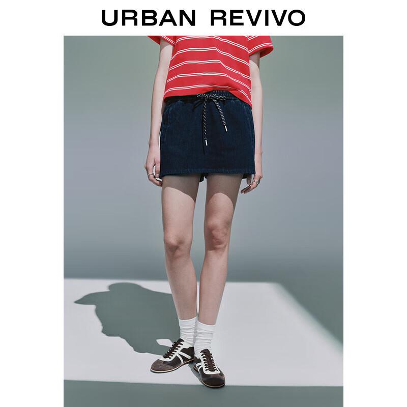 

Женские джинсовые шорты UR в стиле ретро-колледжа с кулиской 25