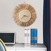 Silent Clock Rustic Non Ticking Wood Hand Woven Clock Decor for Living Room