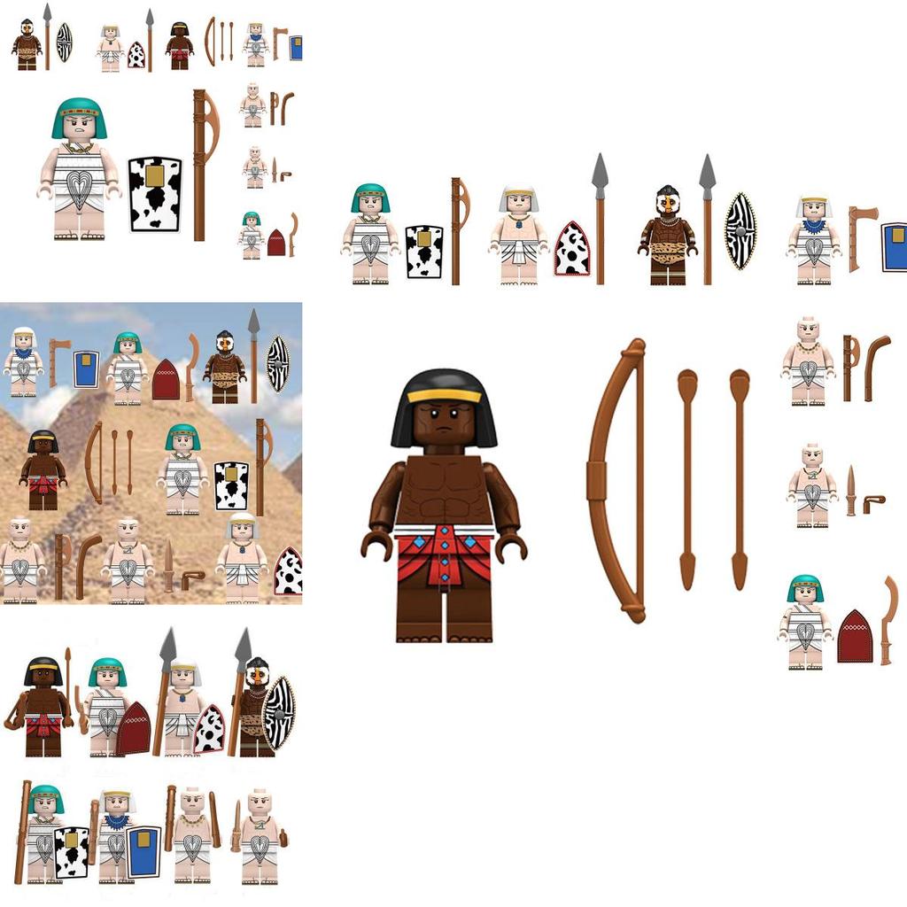 Children's Assembly Toy Intelligent And Educational Egyptian Spear Infantry Pharaoh Guard Building Blocks