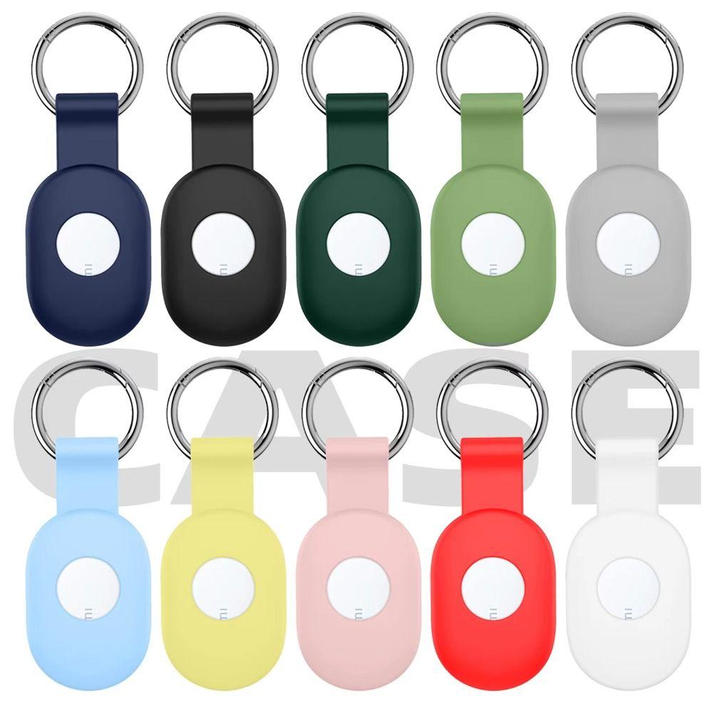 Silicone Protective Case Full Coverage Anti-Scratch Tracker Cover with Keyring Anti-lost Locator Holder Shell for Xiaomi Tag
