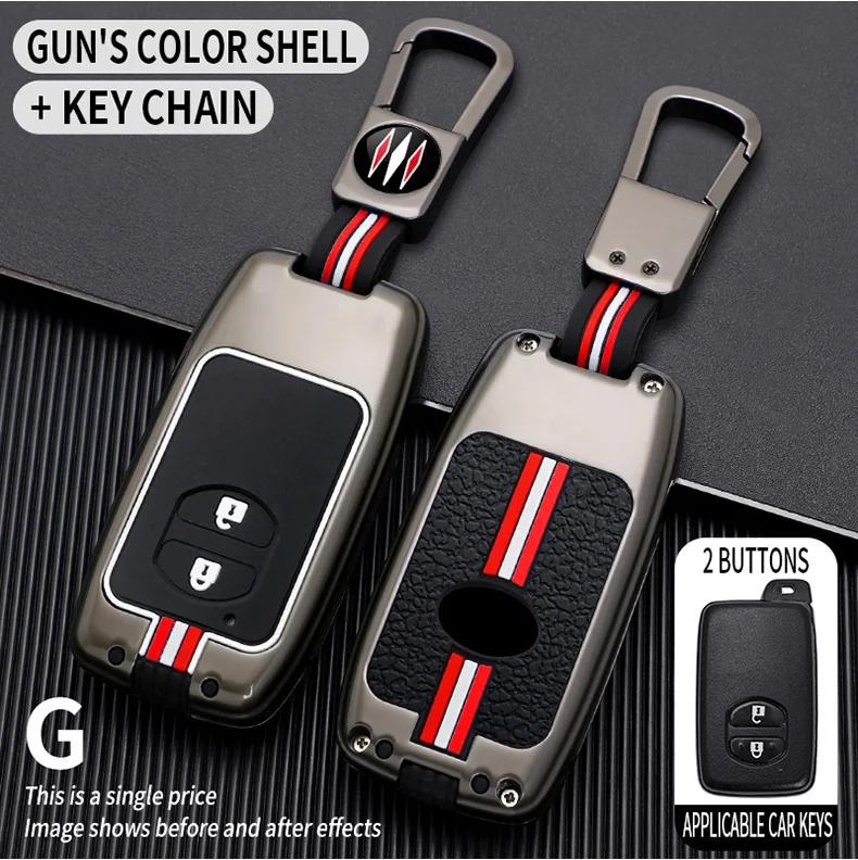 Metal Car Key Cover Fob Case Shell For Toyota Land Cruiser Prado Camry Crown Majesta Highlander Kluger Mark X Subaru Foreste Xv