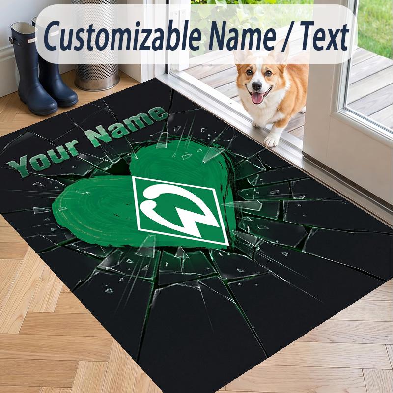 Custom Text Printed Rug Werder Bremen FC Non Slip Floor Carpet For Home Room Decor