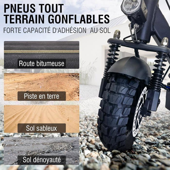 Scooter Électrique JOYOR Y6-S -- Moteur 500 W - Batterie 48 V-18 Ah - Pneus 10 Pouces - Noir