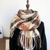 Korean atmosphere autumn and winter scarf women's versatile thickened scarf student couple dual-purpose plaid warm shawl men