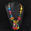 Bohemian Colored Coconut Shell Necklace Holiday Style Long Wooden Handmade Sweater Chain Women's Accessories