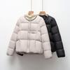 Down Duck Down Jacket Women's Loose Casual Round Neck Winter Solid Color Simple Versatile Short Coat