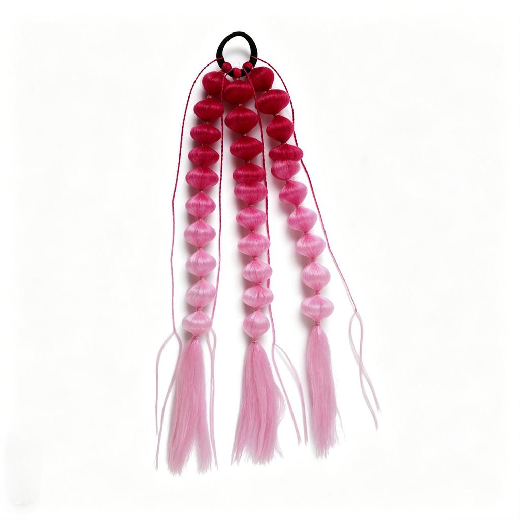 Lantern Braid Long Bubble Ponytail Wig - Fashionable Women's Street Style