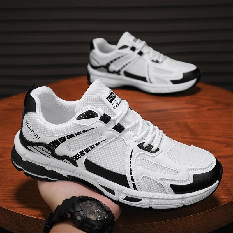 

Мужская обувь 2025 весна новая дышащая сетка рабочая износостойкая мужская повседневная спортивная на высокой подошве альпинистская трендовая обувь 39 белый