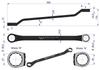 Offset ring wrench 24 x 27 . CrV standard ASME B107.9 Waryński