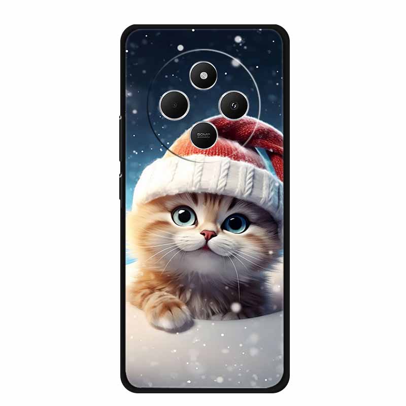 For Xiaomi Poco C75 Case POCOC75 Black Silicone Soft Back Cover Case For Poco C75 Phone Case C 75 6.88" Shockproof Coque Funda