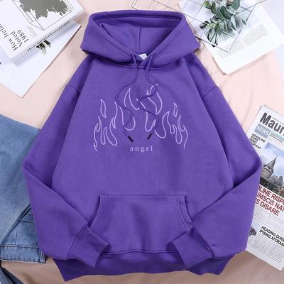 Спортивний костюм з принтом Angel Purple Fire. Жіночий імідж. Новинка. Модна толстовка. Зручна тепла толстовка. Жіночий повсякденний щоденний базовий одяг.
