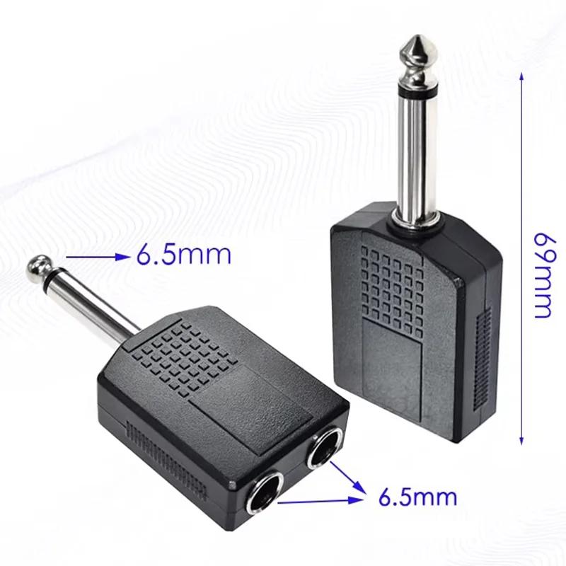 5/20Pcs Y Splitter Dual Channel Plug Jack 6.35 Stereo Male To Double 3.5 Female Connector for Audio Adapter Headphone Mic