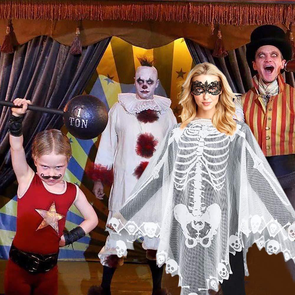 Skull Lace Halloween Shawl Womens Gift Props Loose Cape Party Costume Stage