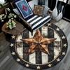 Rustic Star Round Area Rug,Carpet Rug for Living Room Bedroom Sofa Playroom Decor,Non-slip Floor Mat
