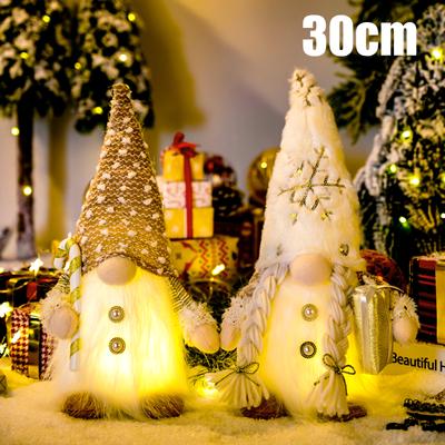 30cm Glowing Gnome Christmas Decorations  Faceless Plush Dolls Elf Home Ornaments Navidad New   Gift
