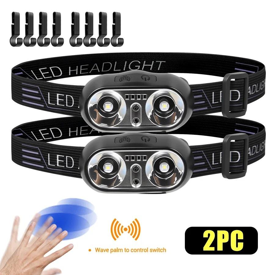 Induction LED Headlamps Mini USB Charging Headlight Camping Flashlight Led Head-Mounted Strong Light Fishing Portable Torch Lamp